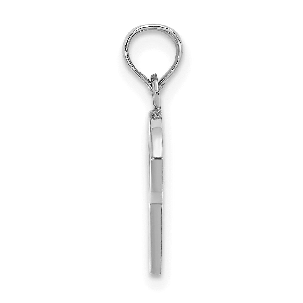 14K White Gold 14Kw Script Letter P Initial Pendant