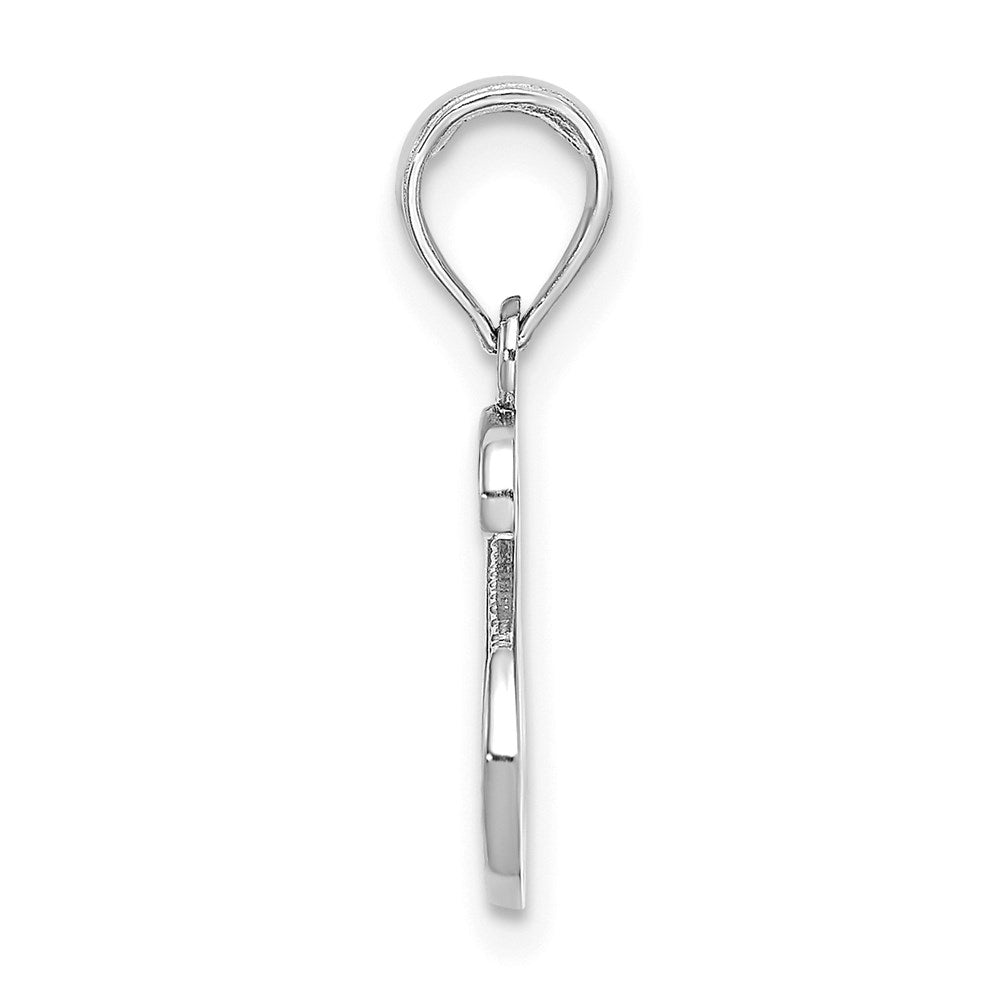 14K White Gold 14Kw Script Letter S Initial Pendant
