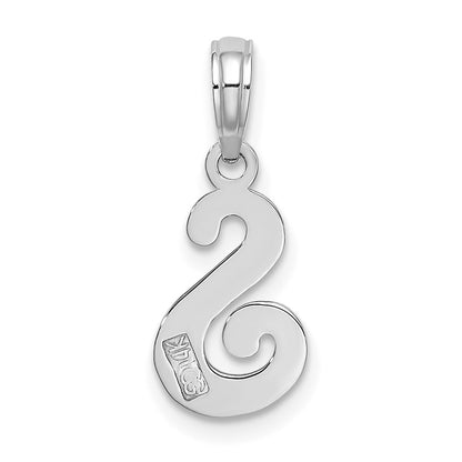 14K White Gold 14Kw Script Letter S Initial Pendant