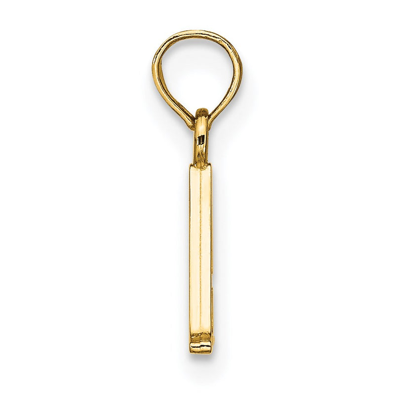 14K Yellow Gold 14Ky Polished Block Letter A Initial Pendant