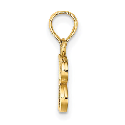 14K Yellow Gold 14Ky Polished Block Letter B Initial Pendant