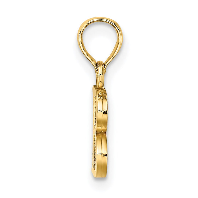 14K Yellow Gold 14Ky Polished Block Letter B Initial Pendant