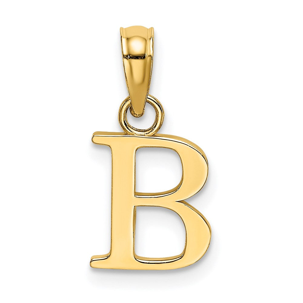 14K Yellow Gold 14Ky Polished Block Letter B Initial Pendant