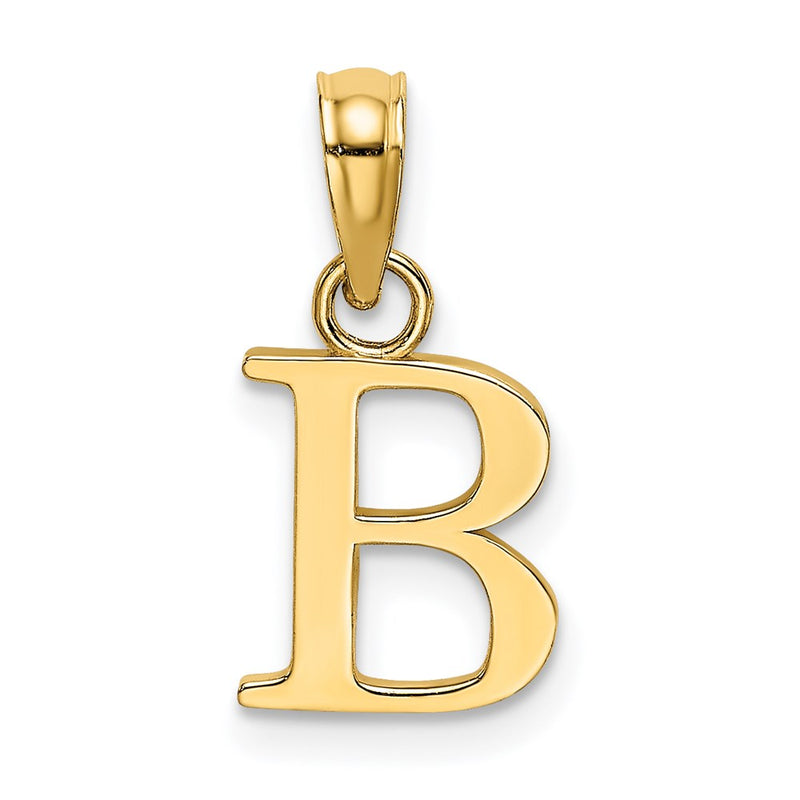 14K Yellow Gold 14Ky Polished Block Letter B Initial Pendant