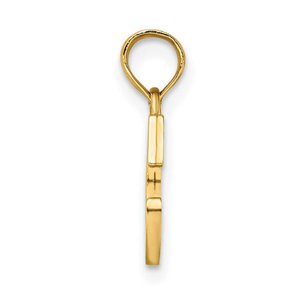 14K Yellow Gold 14Ky Polished Block Letter C Initial Pendant