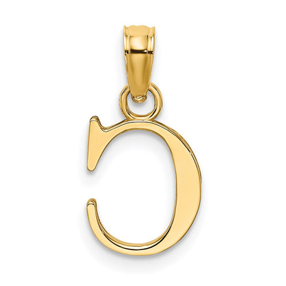 14K Yellow Gold 14Ky Polished Block Letter C Initial Pendant