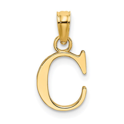 14K Yellow Gold 14Ky Polished Block Letter C Initial Pendant