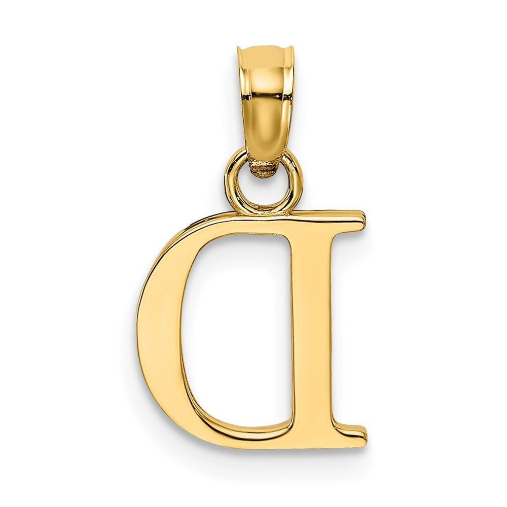 14K Yellow Gold 14Ky Polished Block Letter D Initial Pendant