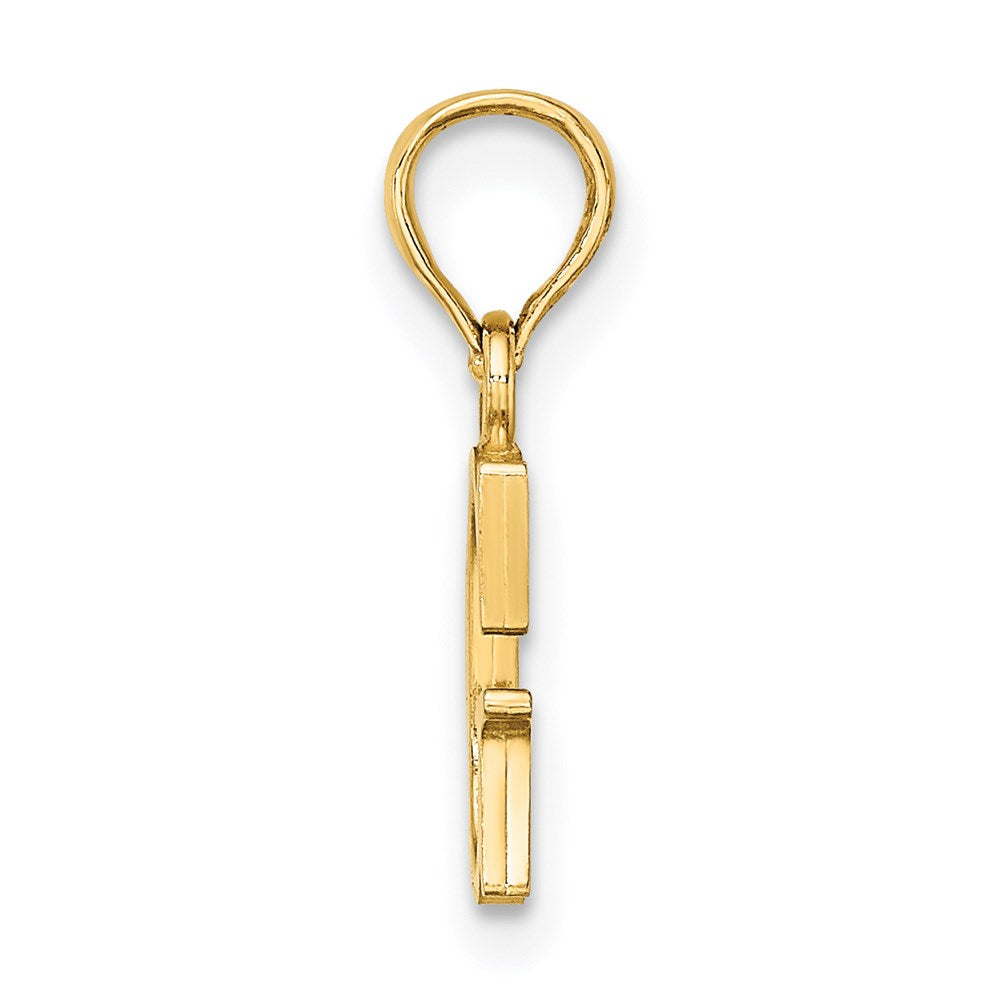14K Yellow Gold Polished Block Letter G Initial Pendant