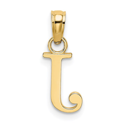 14K Yellow Gold Polished Block Letter J Initial Pendant