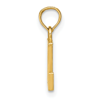 14K Yellow Gold Polished Block Letter L Initial Pendant