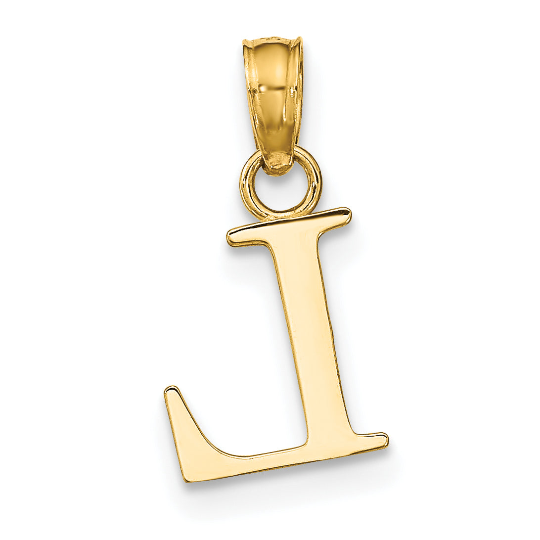 14K Yellow Gold Polished Block Letter L Initial Pendant