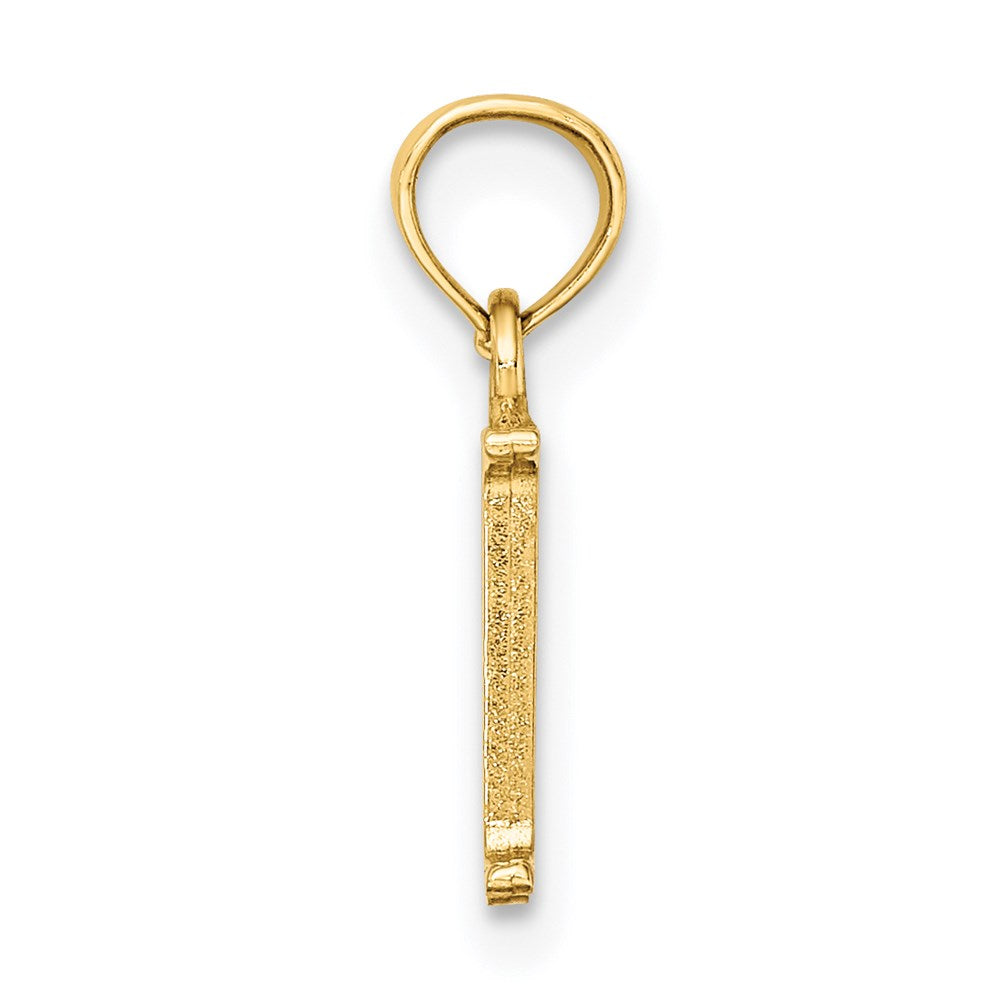 14K Yellow Gold Polished Block Letter M Initial Pendant