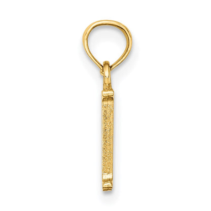 14K Yellow Gold Polished Block Letter M Initial Pendant