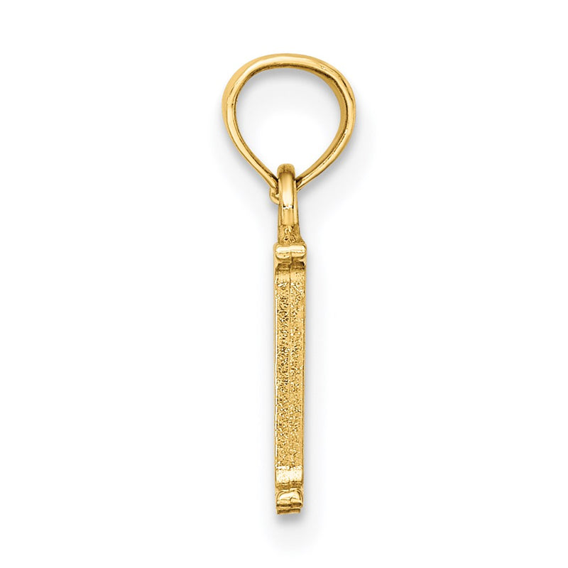 14K Yellow Gold Polished Block Letter M Initial Pendant