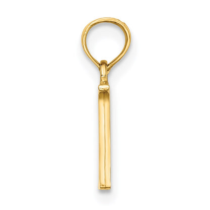 14K Yellow Gold Polished Block Letter N Initial Pendant
