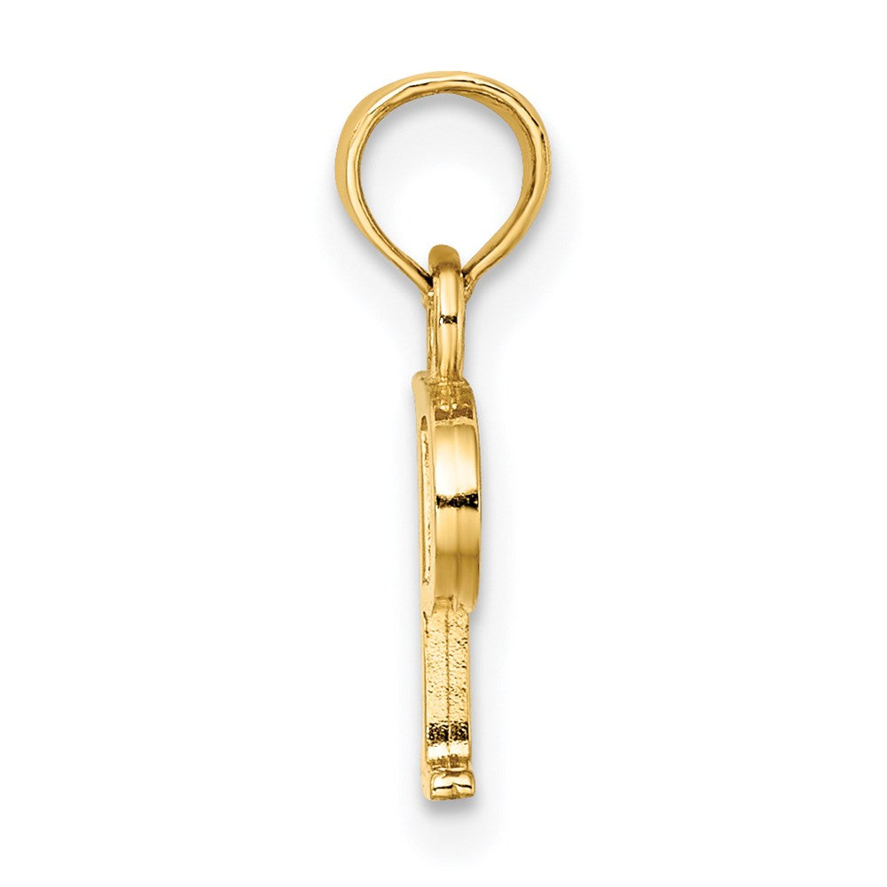 14K Yellow Gold Polished Block Letter P Initial Pendant