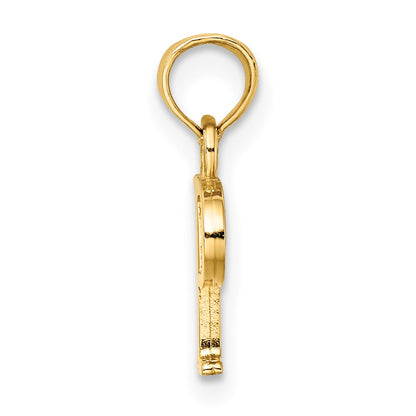 14K Yellow Gold Polished Block Letter P Initial Pendant