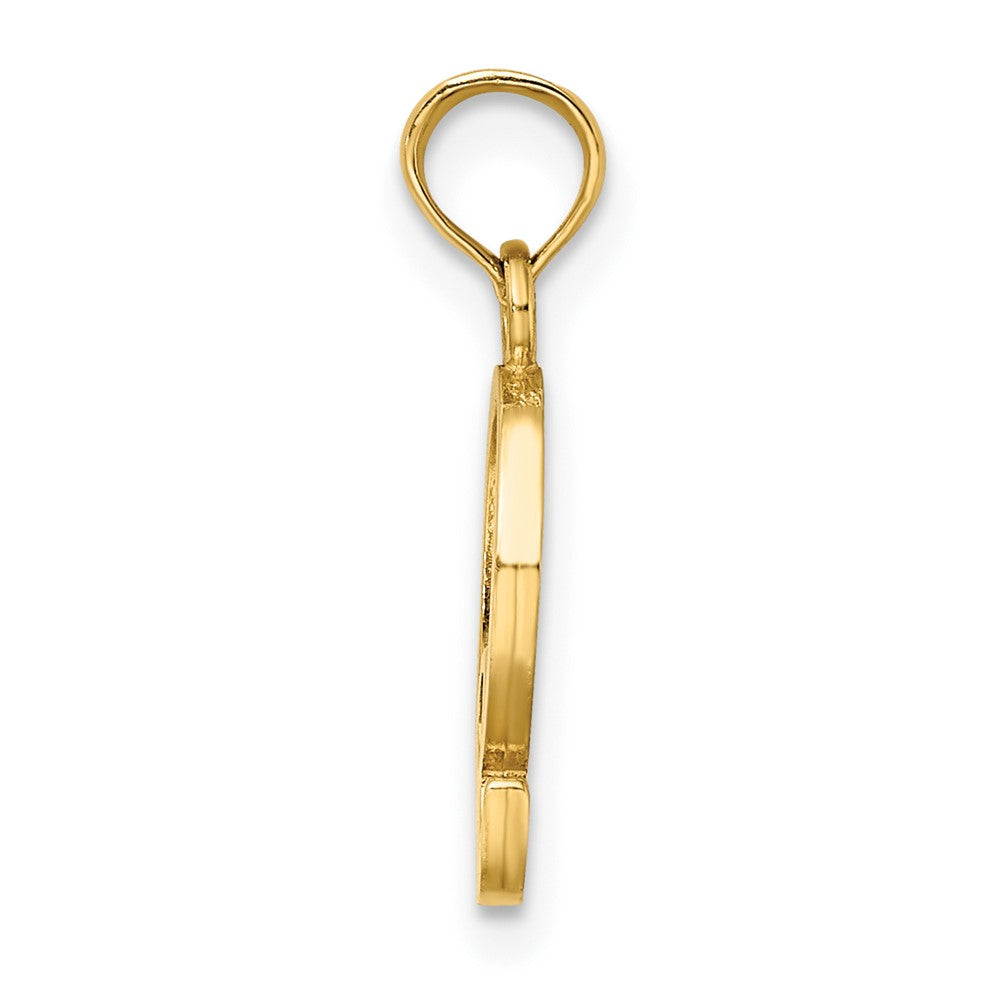 14K Yellow Gold Polished Block Letter Q Initial Pendant