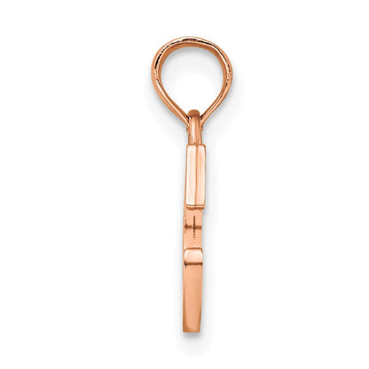 14K Rose Gold Polished Block Letter C Initial Pendant