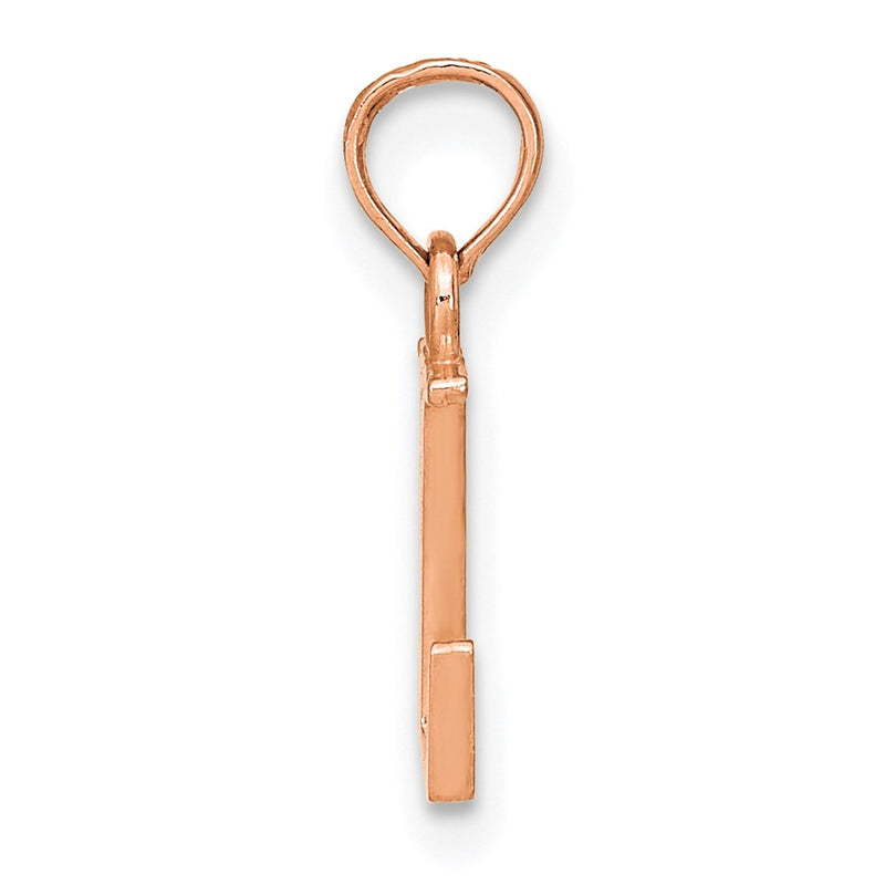14K Rose Gold Polished Block Letter L Initial Pendant