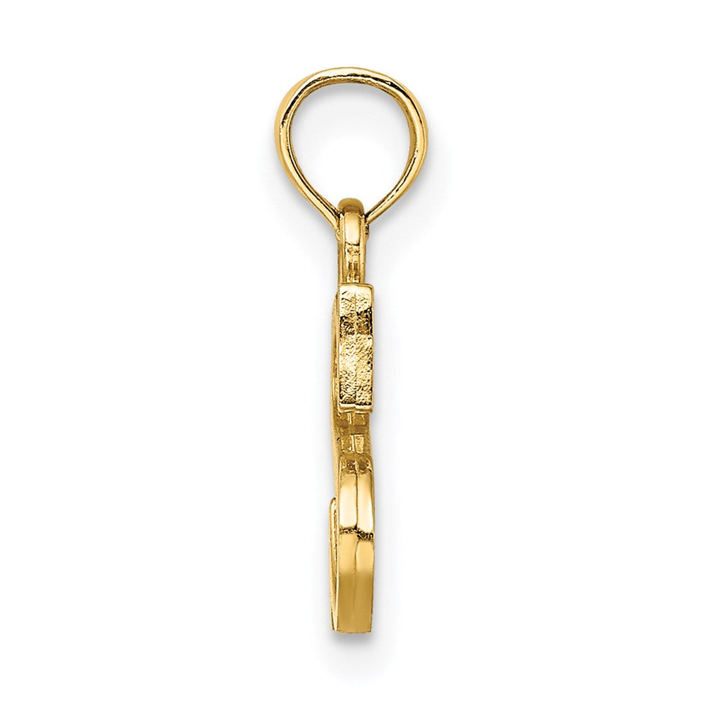 14K Yellow Gold Polished Block Letter S Initial Pendant