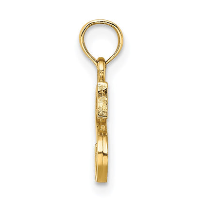 14K Yellow Gold Polished Block Letter S Initial Pendant