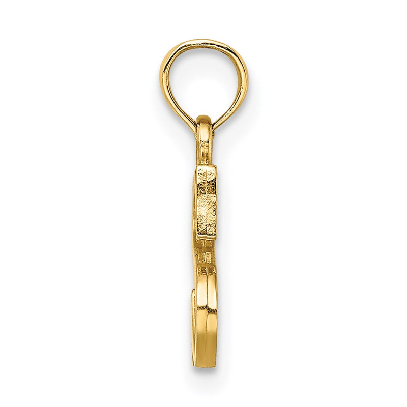 14K Yellow Gold Polished Block Letter S Initial Pendant