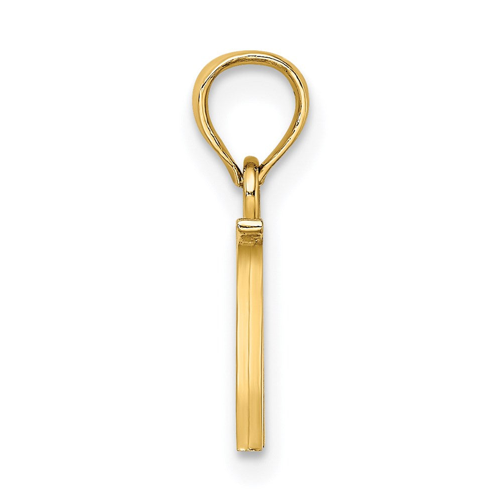 14K Yellow Gold Polished Block Letter W Initial Pendant