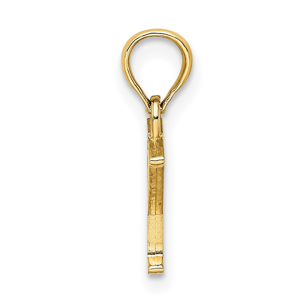 14K Yellow Gold Polished Block Letter Y Initial Pendant