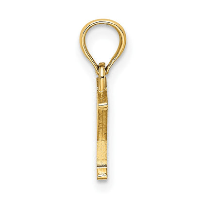 14K Yellow Gold Polished Block Letter Y Initial Pendant