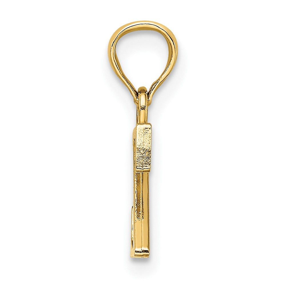 14K Yellow Gold Polished Block Letter Z Initial Pendant