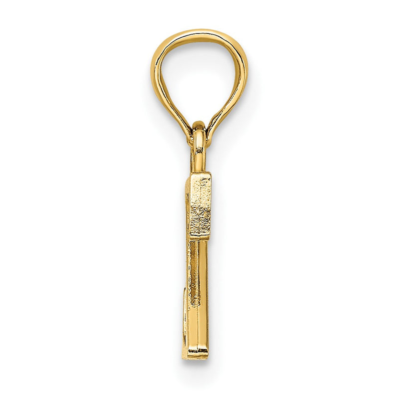 14K Yellow Gold Polished Block Letter Z Initial Pendant