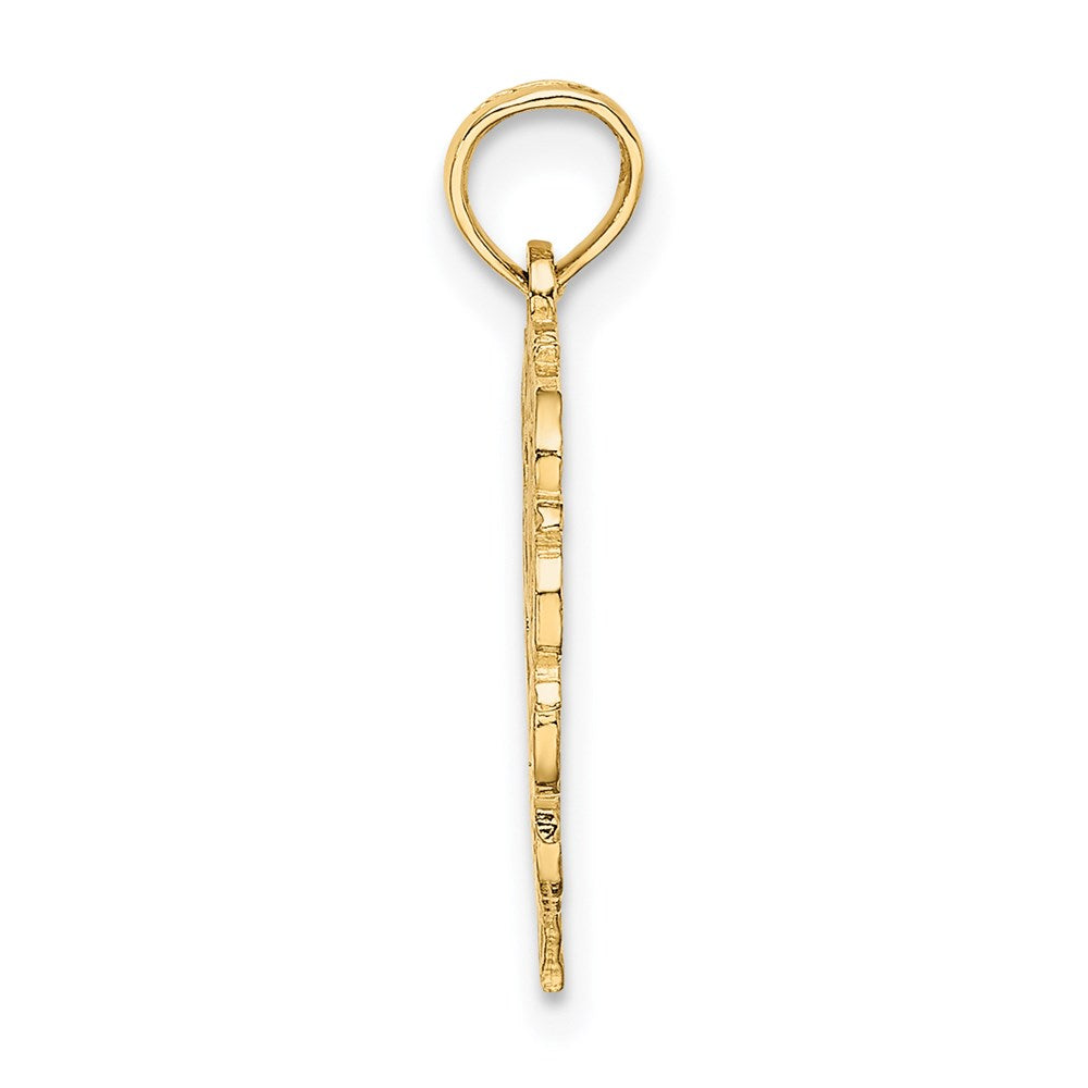 14K Yellow Gold 14Ky Heart Script Letter G Initial Charm
