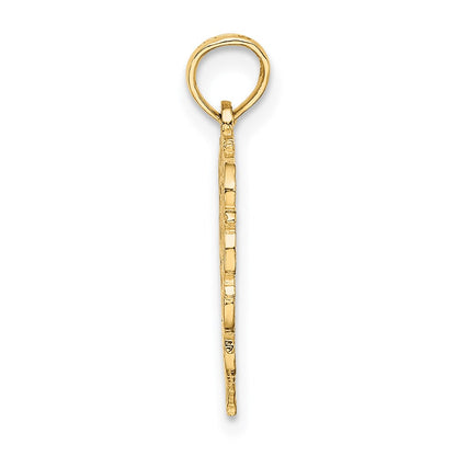 14K Yellow Gold 14Ky Heart Script Letter G Initial Charm