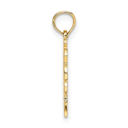 14K Yellow Gold 14Ky Heart Script Letter J Initial Charm