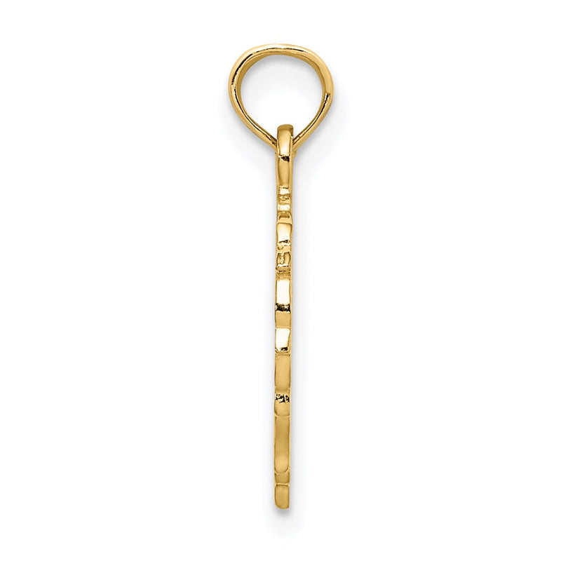 14K Yellow Gold Teddy Bear In Heart Charm
