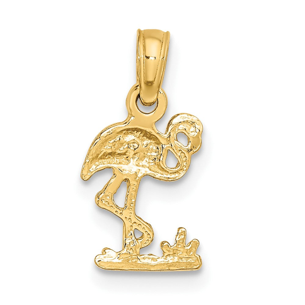 14K Yellow Gold Mini Flamingo Charm