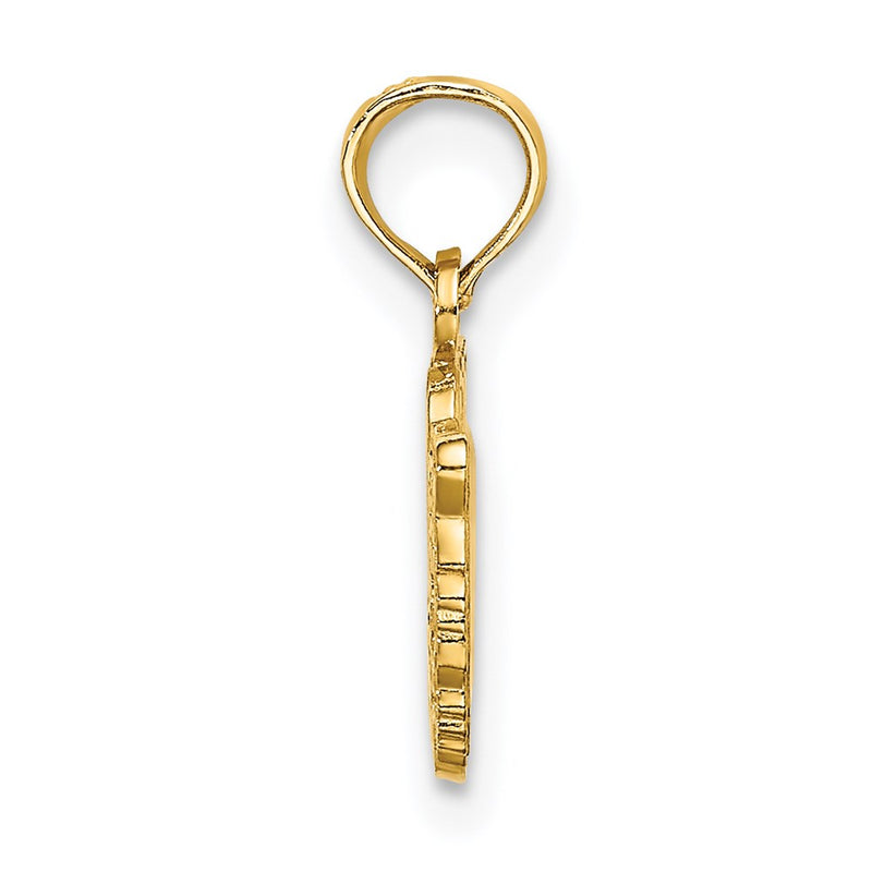 14K Yellow Gold I Heart Tigers W/ Tiger Head Charm
