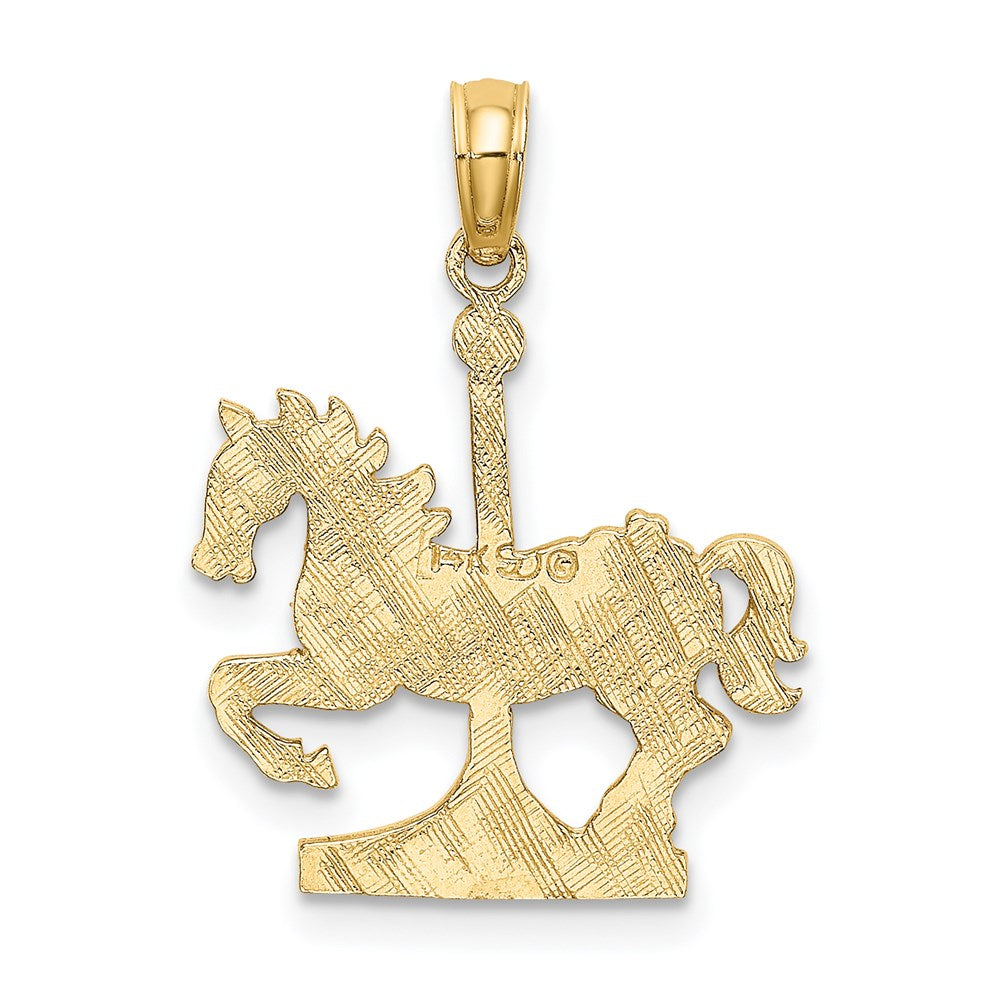 14K Yellow Gold Carousel Horse Charm