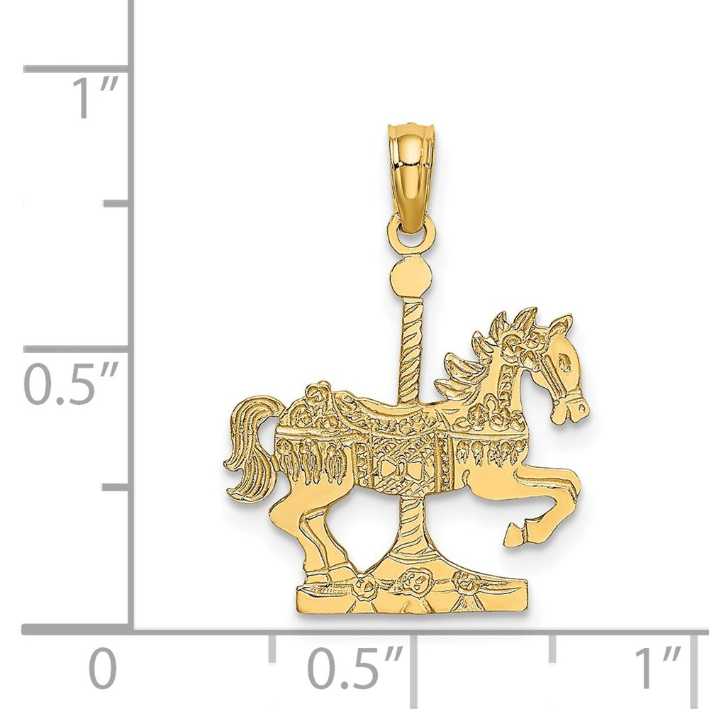 14K Yellow Gold Carousel Horse Charm