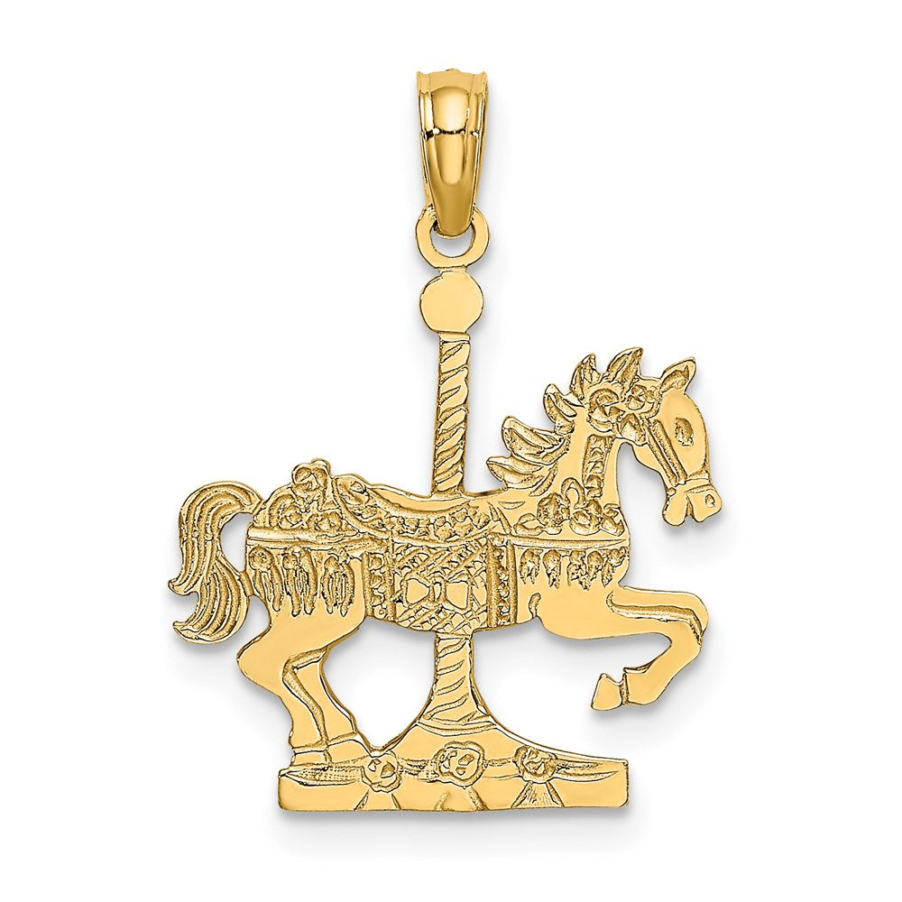 14K Yellow Gold Carousel Horse Charm