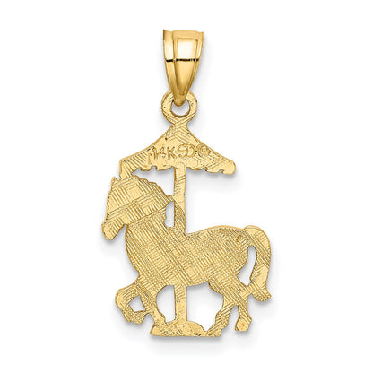 14K Yellow Gold Carousel Horse Charm