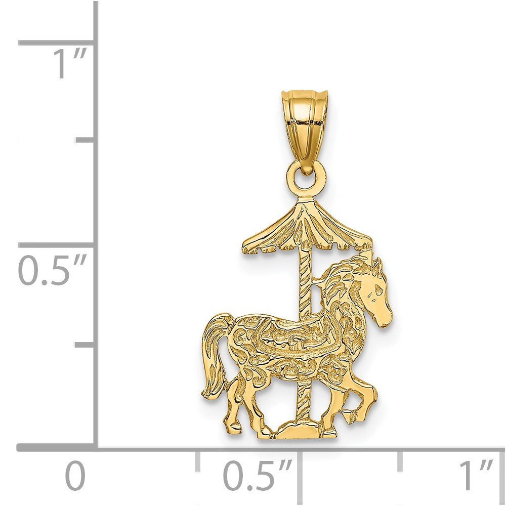 14K Yellow Gold Carousel Horse Charm