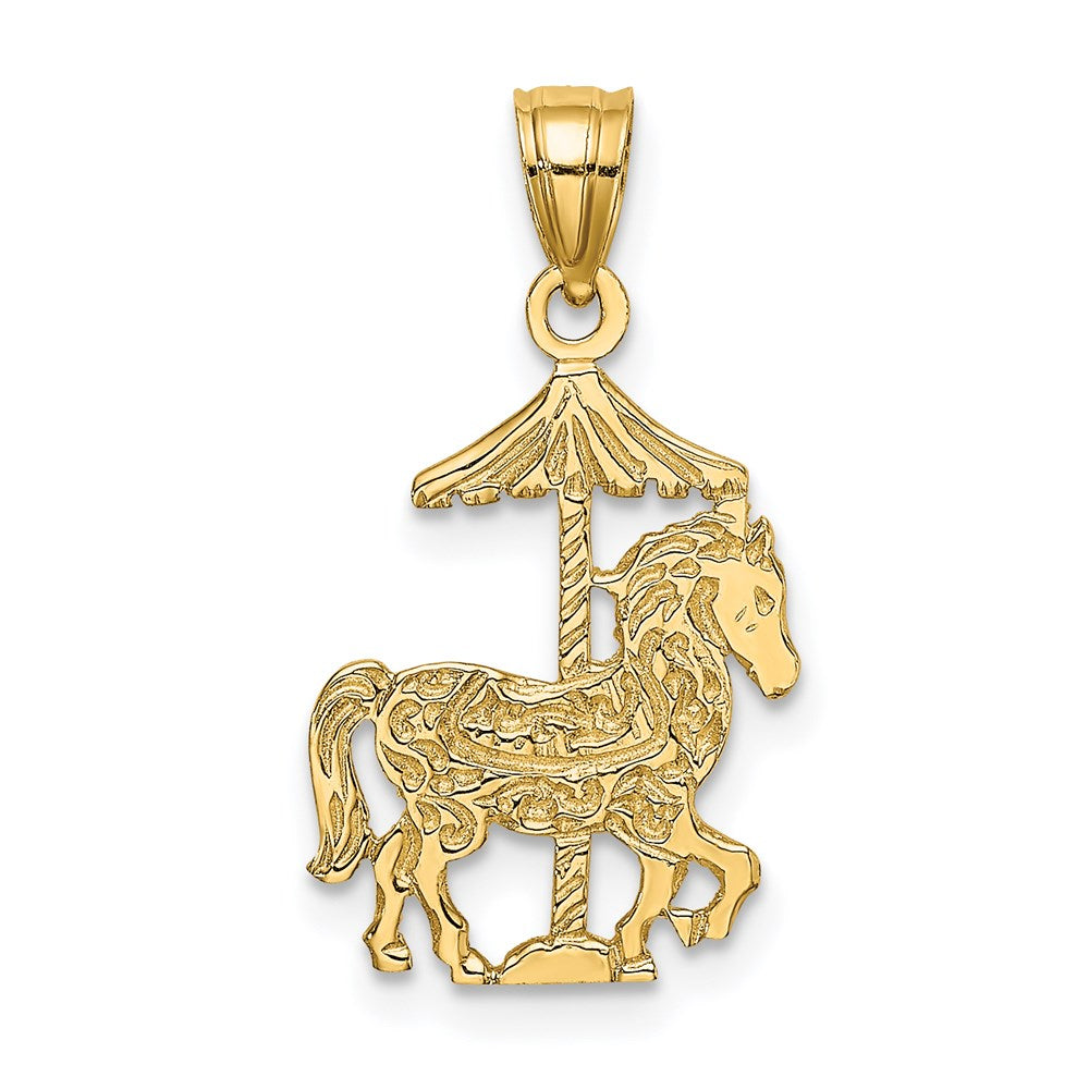 14K Yellow Gold Carousel Horse Charm