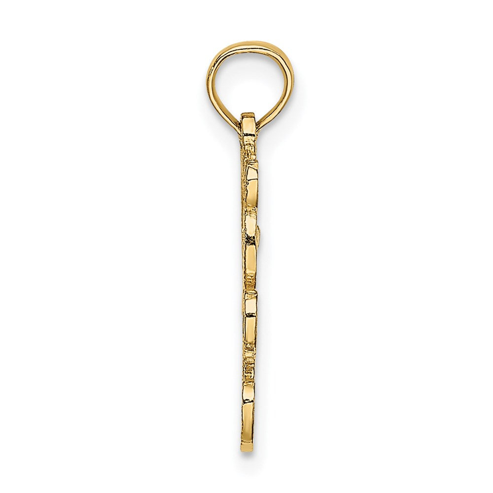 14K Yellow Gold Cut Out Teddy Bear Charm