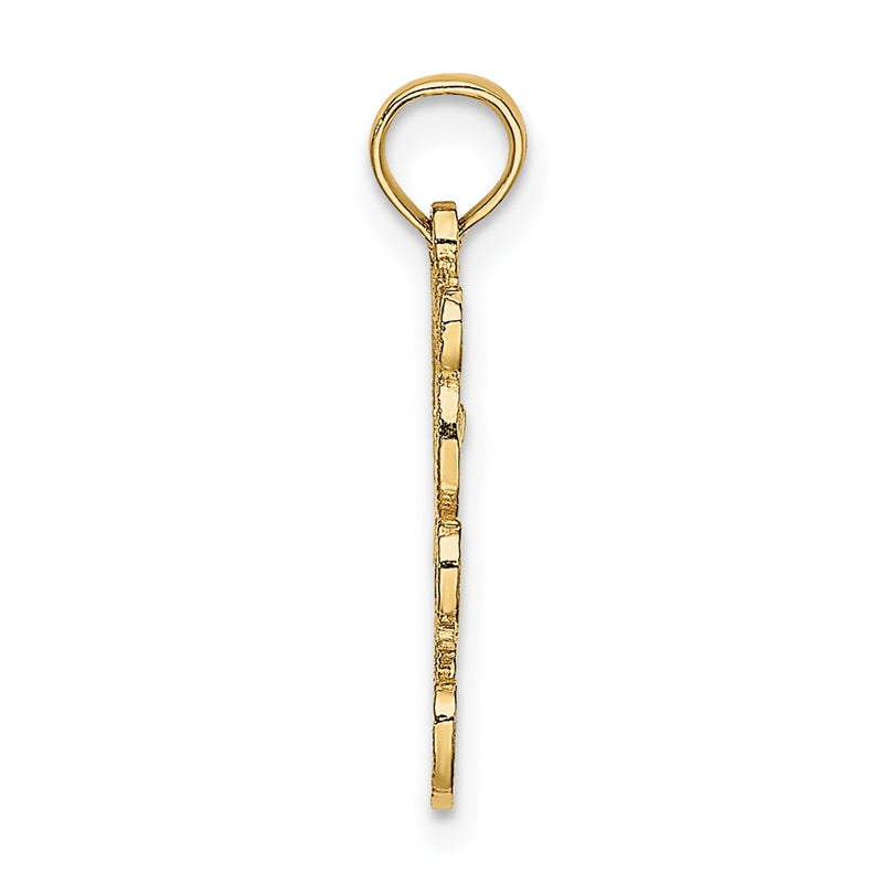 14K Yellow Gold Cut Out Teddy Bear Charm