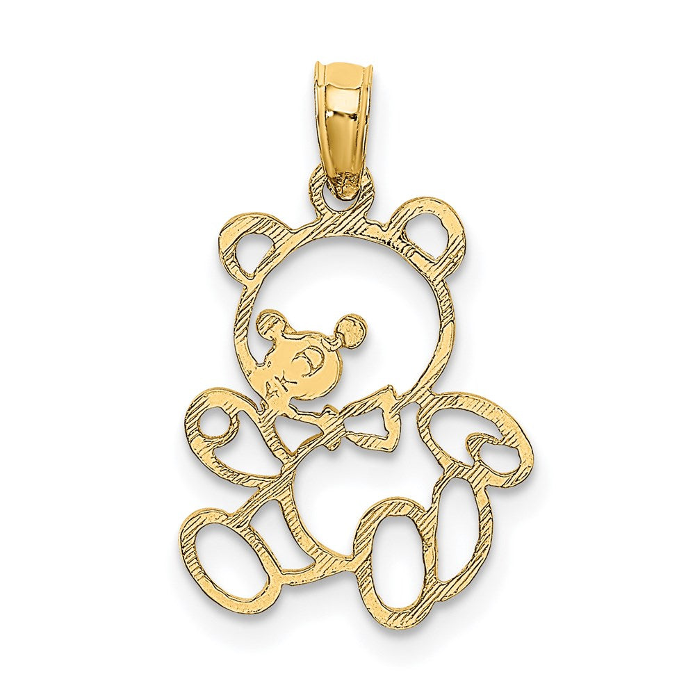 14K Yellow Gold Cut Out Teddy Bear Charm