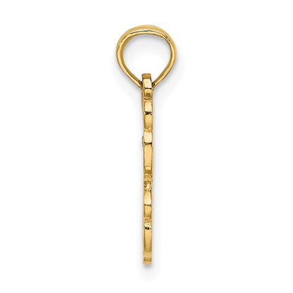 14K Yellow Gold Cut Out Teddy Bear Charm