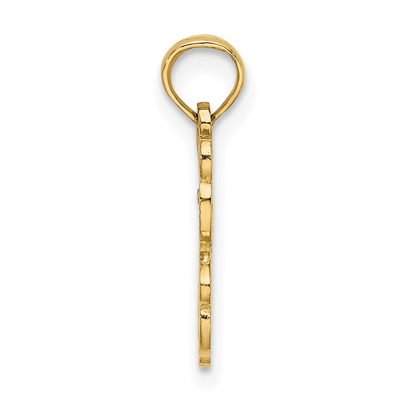 14K Yellow Gold Cut Out Teddy Bear Charm
